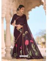 Deep Wine Designer Casual Soft Cotton Linen Sari