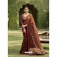 Coffee Designer Party Wear Chanderi Silk Sari