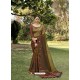 Brown Designer Party Wear Chanderi Silk Sari