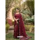 Maroon Designer Party Wear Chanderi Silk Sari