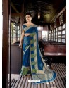 Dark Blue Designer Casual Wear Georgette Sari