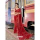 Red Designer Casual Wear Georgette Sari