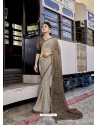 Grey Designer Casual Wear Georgette Sari