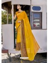 Yellow Designer Casual Wear Georgette Sari