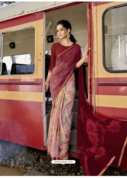 Multi Colour Designer Casual Wear Georgette Sari