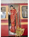 Red Designer Casual Wear Georgette Sari