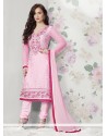 Hot Pink Embroidery Churidar Salwar Suit