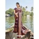 Deep Wine Designer Party Wear Chanderi Silk Sari