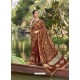 Brown Designer Party Wear Chanderi Silk Sari