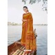 Mustard Designer Party Wear Chanderi Silk Sari