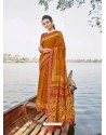 Mustard Designer Party Wear Chanderi Silk Sari