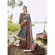 Grey Designer Party Wear Chanderi Silk Sari