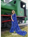 Dark Blue Designer Casual Wear Georgette Sari