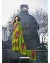 Parrot Green Designer Casual Wear Georgette Sari