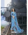 Blue Designer Casual Wear Georgette Sari