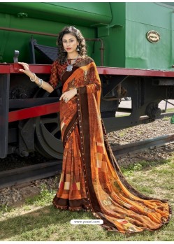 Multi Colour Designer Casual Wear Georgette Sari