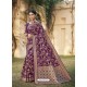 Purple Designer Classic Wear Cotton Jacquard Sari