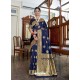 Navy Blue Designer Classic Wear Soft Art Silk Sari