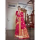 Rose Red Designer Classic Wear Soft Art Silk Sari