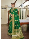 Forest Green Designer Classic Wear Soft Art Silk Sari