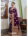 Purple Designer Classic Wear Soft Art Silk Sari