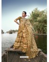 Cream Designer Casual Wear Chiffon Sari