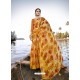 Yellow Designer Casual Wear Chiffon Sari