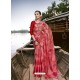 Red Designer Casual Wear Chiffon Sari