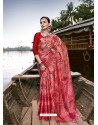 Red Designer Casual Wear Chiffon Sari
