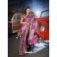 Magenta Designer Casual Wear Moss Chiffon Sari