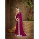 Medium Violet Designer Party Wear Chanderi Silk Sari