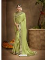 Green Designer Party Wear Chanderi Silk Sari