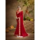 Red Designer Party Wear Chanderi Silk Sari