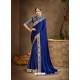 Royal Blue Designer Party Wear Chanderi Silk Sari