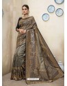 Taupe Designer Party Wear Art Silk Sari
