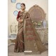 Beige Designer Party Wear Art Silk Sari