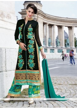 Vibrant Black Georgette Designer Palazzo Salwar Suit