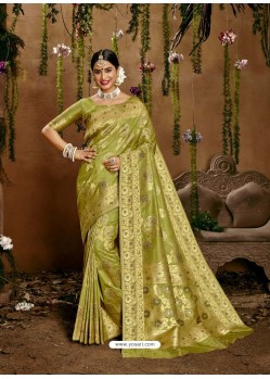 Green Designer Classic Wear Cotton Sari