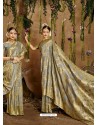 Grey Designer Classic Wear Cotton Sari