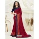 Tomato Red Designer Party Wear Indian Lycra Sari