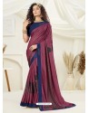 Deep Wine Designer Party Wear Indian Lycra Sari