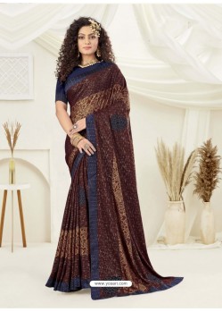 Multi Colour Designer Party Wear Indian Lycra Sari