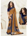 Mustard Designer Party Wear Indian Lycra Sari