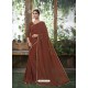 Brown Designer Party Wear Chanderi Silk Sari