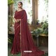 Maroon Designer Party Wear Chanderi Silk Sari