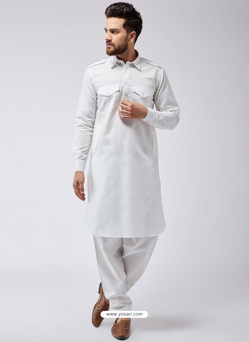 Buy White Readymade Designer Pathani Kurta Pajama For Men | Kurta Pajama