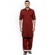 Maroon Readymade Designer Pathani Kurta Pajama For Men