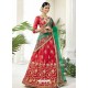 Red Heavy Designer Party Wear Lehenga