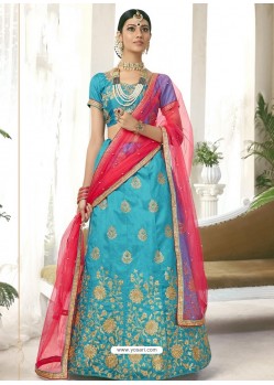 Blue Heavy Designer Party Wear Lehenga