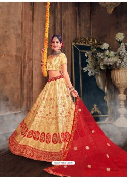 Cream Heavy Designer Wedding Lehenga Choli